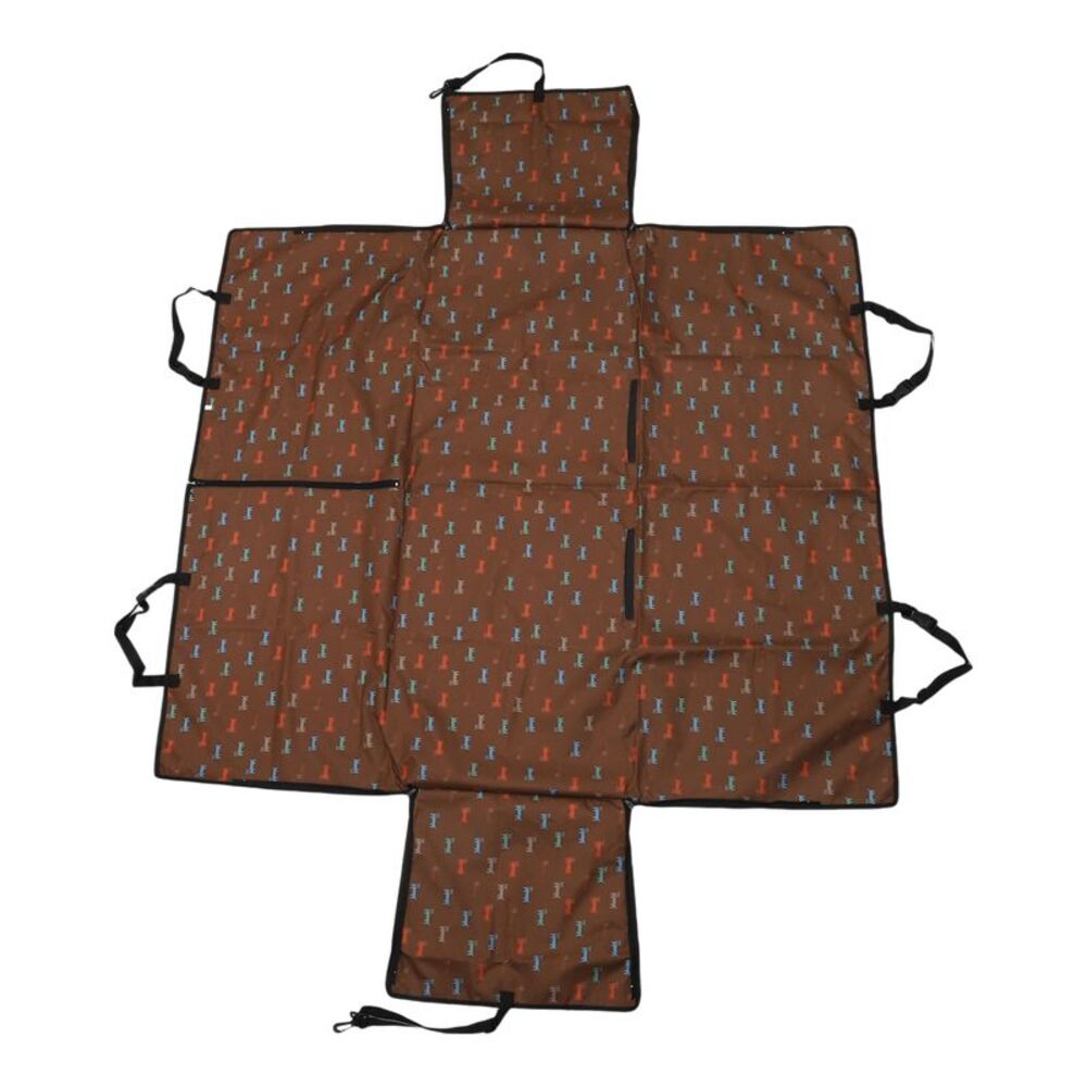 Waterproof Car Seat Cover for Pet Dog Pattern Brown